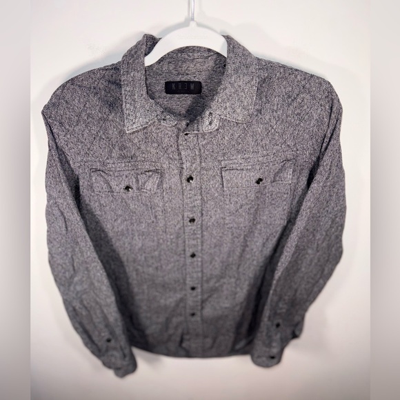 Krew Mens Charcoal Grey Button-Up Collared Long Sleeve Shirt size Small - Picture 15 of 16